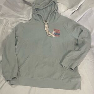 Blue-Gray Hoodie with Graphic Logo